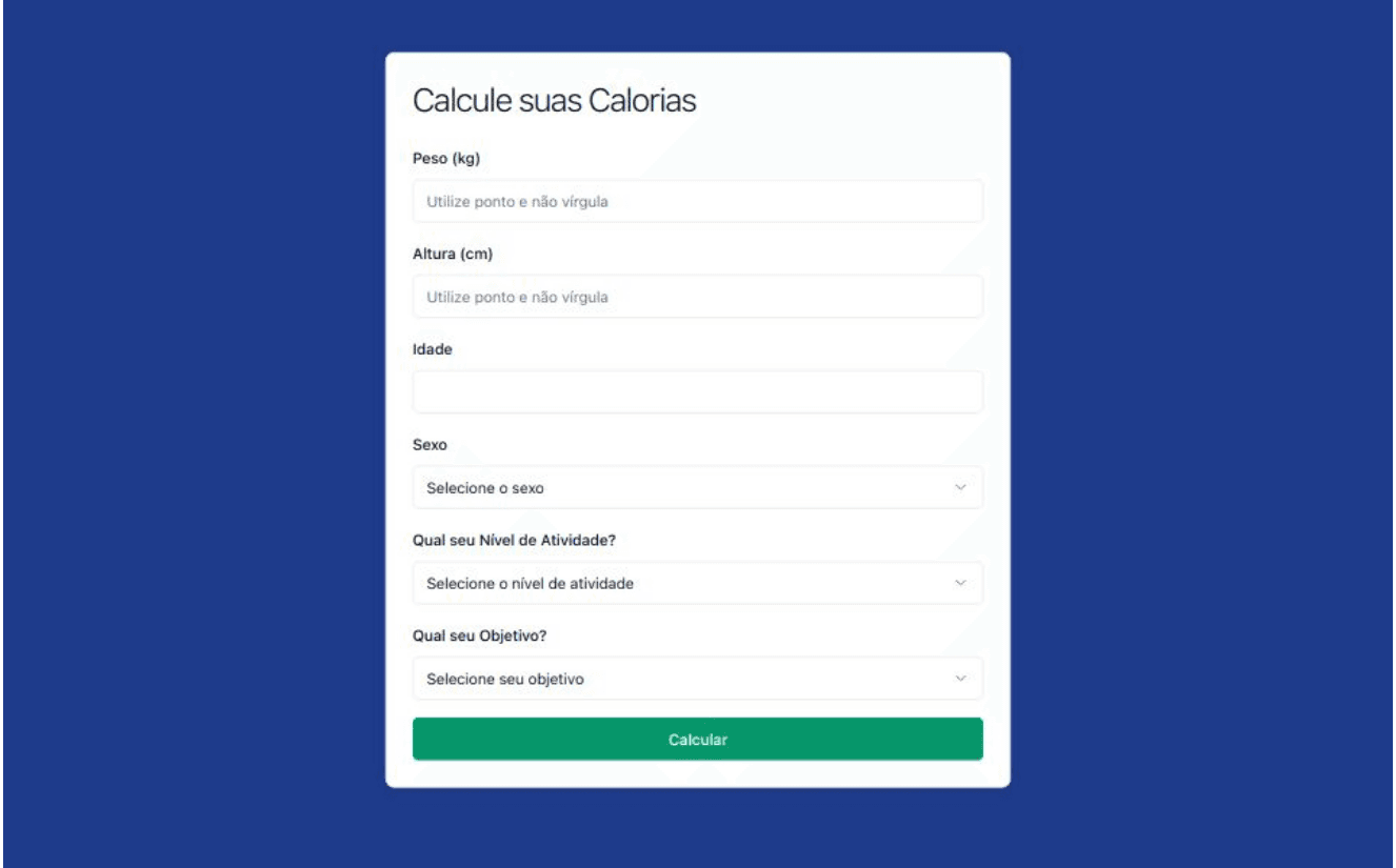 Calculadora de Calorias
